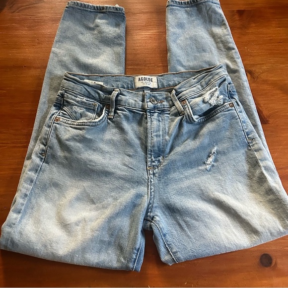 Agolde Sophie Mid-Rise Skinny Crop Jeans, Outsider Wash distressed Size 26 - Picture 1 of 13